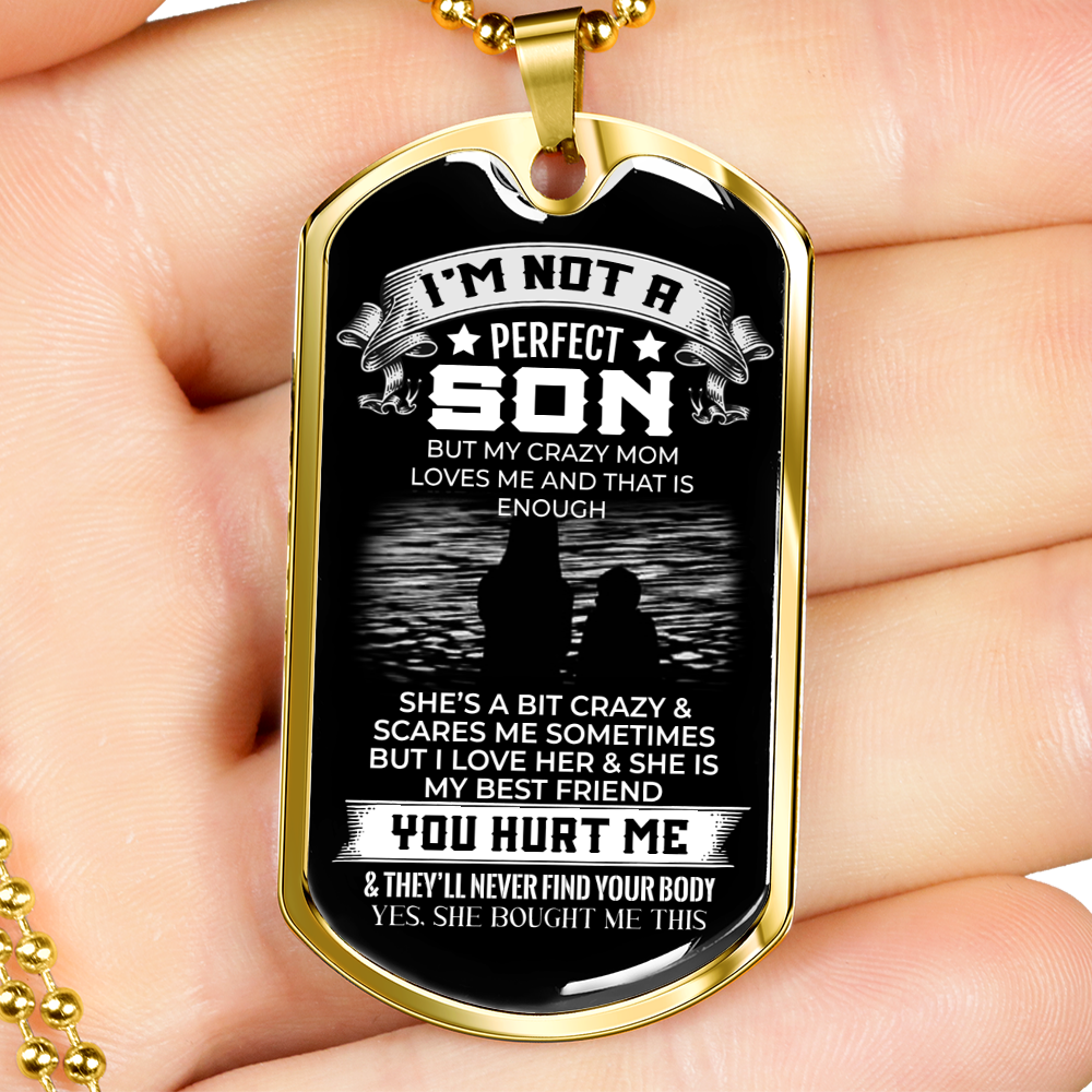 I'm Not a Perfect Son Dog Tag