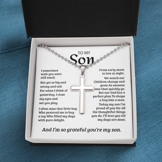 To My Son | Grateful Mom Cross Necklace ✝💓