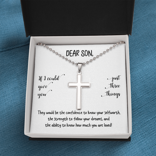 Dear Son | You Are Loved (Cross Necklace with Ball Chain)❤️💎