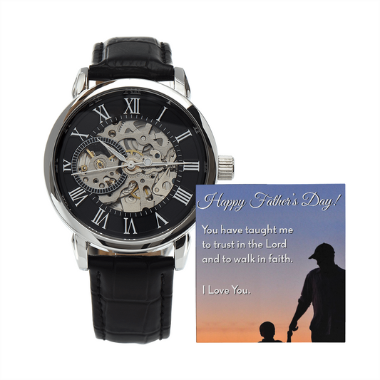 Happy Father's Day | Trust in The Lord And Walk In Faith | Father's Day Gift Watch