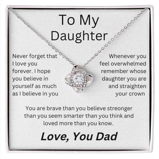 To My Daughter | Never Forget Love Knot Necklace