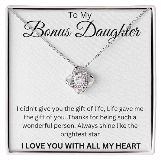 To My Bonus Daughter | Love Knot Necklace