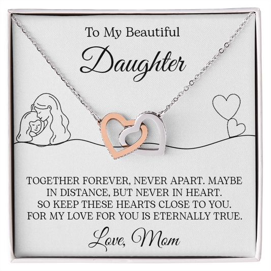 To My Daughter | Together Forever (Interlocking Hearts Necklace)