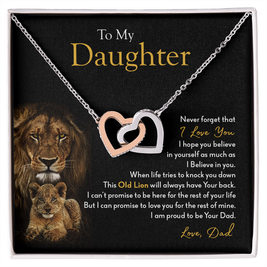 To My Daughter | Never Forget That I Love You (Interlocking Hearts Necklace)
