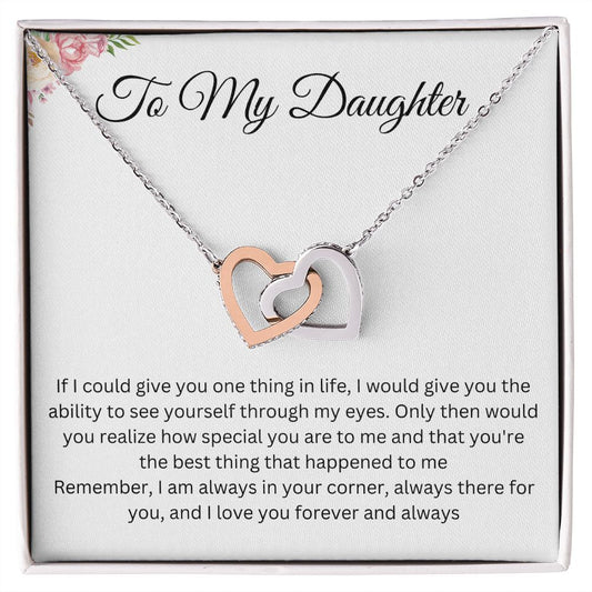To My Daughter | Interlocking Heart Necklace