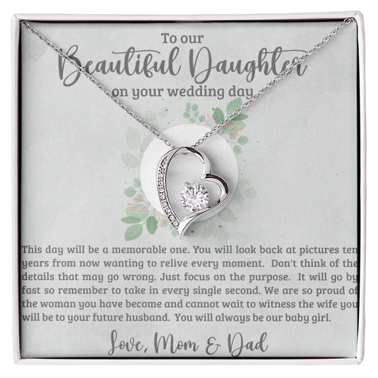 To My Beautiful Daughter | On Your Wedding Day (Forever Love Necklace)