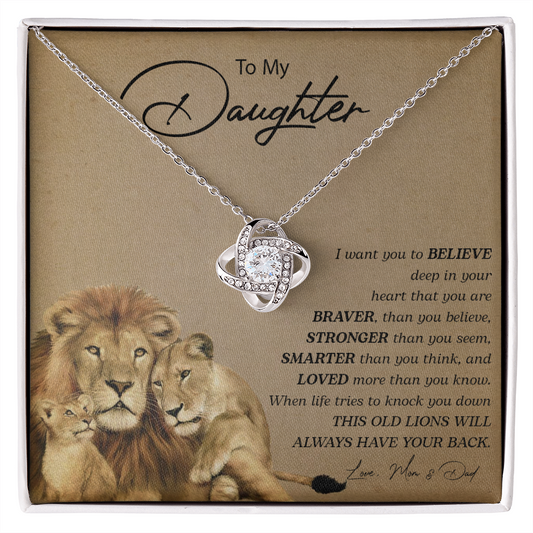 To My Daughter | You Are Braver (Love Knot Necklace)