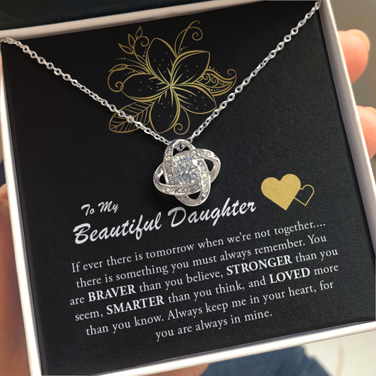 To My Beautiful Daughter | Braver, Stronger, Smarter Necklace 💎💓