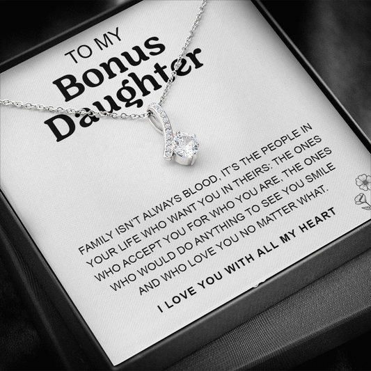 To Our Bonus Daughter Necklace Plus Message Card