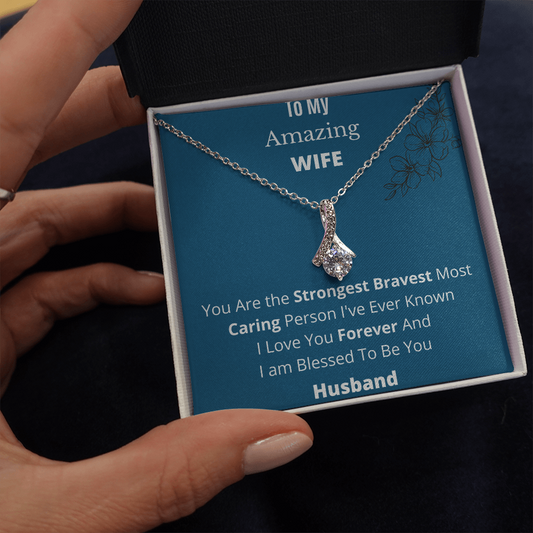 To My Amazing Wife | Alluring Beauty Necklace with Message Card + BOX